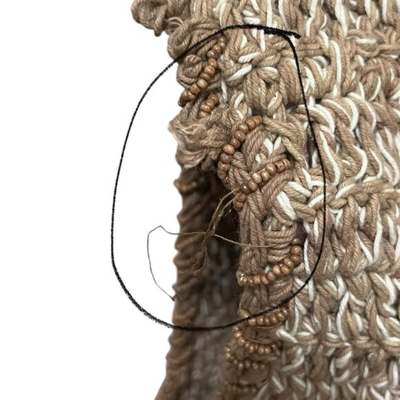 Free People Got Me in Stitches Tote One Size Brown Crochet Boho Shoulder Bag - Picture 13 of 13